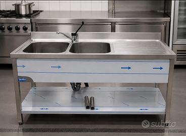 Lavello industriale due vasche - come nuovo
