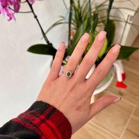 Anello oro 18 kt con smeraldo naturale e diamanti