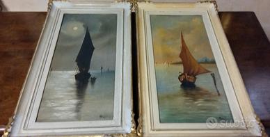 Coppia olio su tela inizi 1900