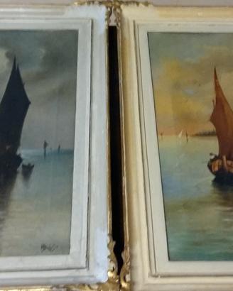 Coppia olio su tela inizi 1900
