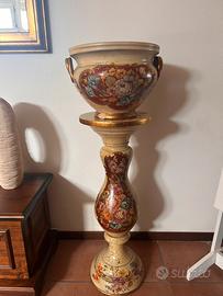 Coppia vaso e piedistallo vintage