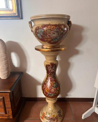 Coppia vaso e piedistallo vintage