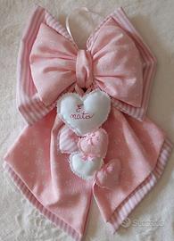 Fiocco nascita Rosa Artigianale