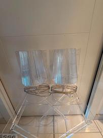 coppia Kartell Take lampada tavolo trasparente