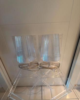 coppia Kartell Take lampada tavolo trasparente