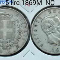 5 lire 1869M  NC 