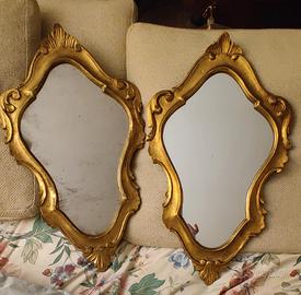 coppia di specchierine dorate