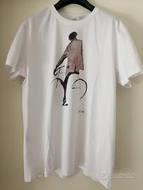 Maglietta bianca "Roly" con ciclista 