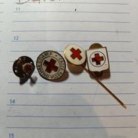 lotto 4 pz spille croce rossa 