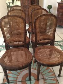 Tavolo fine 800 con sedie in paglia viennese