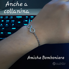 Braccieletto o portachiave metallo infinito unisex