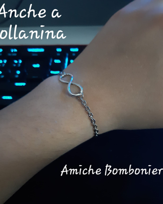 Braccieletto o portachiave metallo infinito unisex
