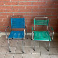 COPPIA DI SEDIE PER BAMBINI  IN FILI DI PLASTICA