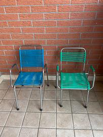 COPPIA DI SEDIE PER BAMBINI  IN FILI DI PLASTICA