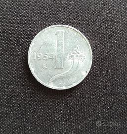 Moneta antica 1 Lira del 1954