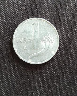 Moneta antica 1 Lira del 1954