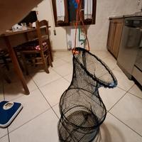 Set 3 porta-canne e retino da pesca