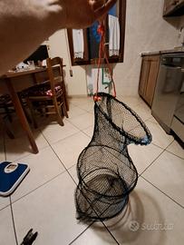 Set 3 porta-canne e retino da pesca