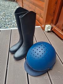 stivali 35 e casco equitazione bambino bambina