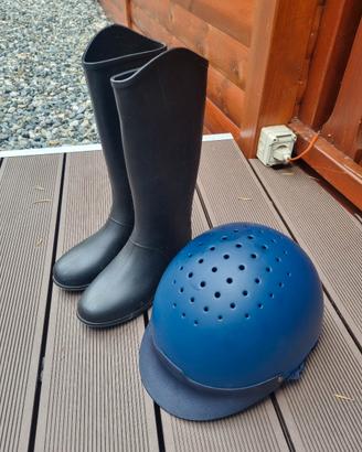 stivali 35 e casco equitazione bambino bambina