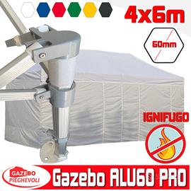 Gazebo pieghevole 6x4 CERTIFICATO ignifugo bianco