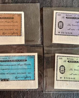 Miniassegni assegni circolari  anni ‘70 in lire