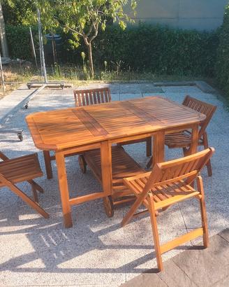 Set tavolo + 4 sedie per esterno