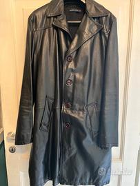 Cappotto uomo in pelle nero taglia L