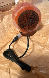 Lampada di sale con albero della vita
