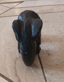 Set elefanti decorativi in legno e pietra/resina