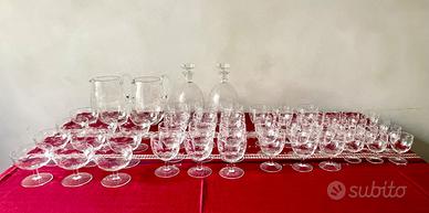Set completo di bicchieri in cristallo 1940/50
