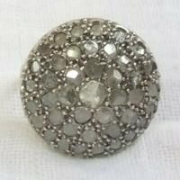 Anello Antico a Toppa in Oro, Argento e Diamanti R