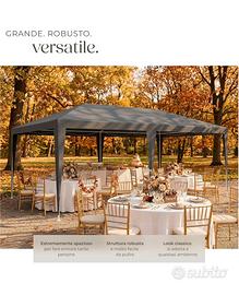 Gazebo 3x6 m o 3x3 impermeabile con 5 pannelli