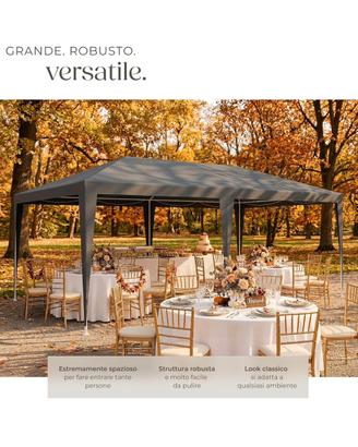 Gazebo 3x6 m o 3x3 impermeabile con 5 pannelli