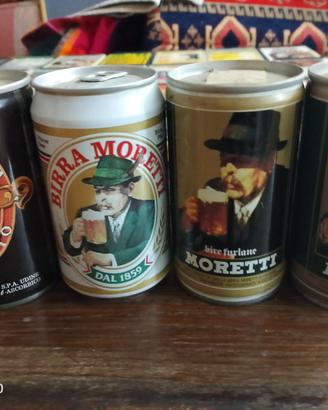 lotto di 4 lattine di birra moretti anni 70-80