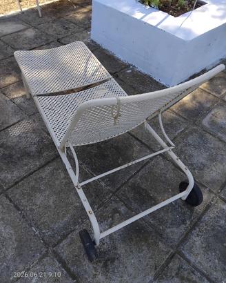 Sdraio metallo vintage da restaurare 2 pz