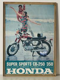 Quadro poster originale honda cb 250/350 anni 70