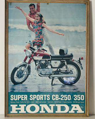 Quadro poster originale honda cb 250/350 anni 70