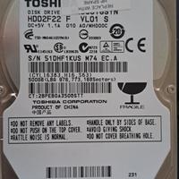 Hard Disk Toshiba 500GB 2.5" SATA 7200RPM – Usato,