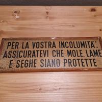 Cartello per la sicurezza sul lavoro vintage