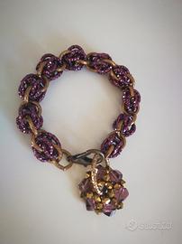 Bracciale ametista e bronzo 