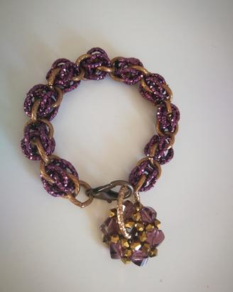 Bracciale ametista e bronzo 