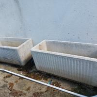 coppia fioriere cemento bianco