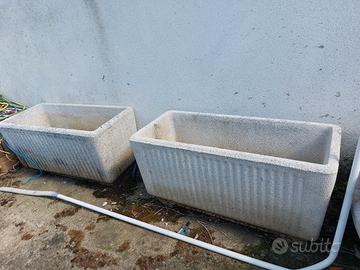 coppia fioriere cemento bianco