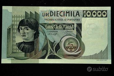 Banconota 10000 Lire Castagno Italia Baffi/Stevani