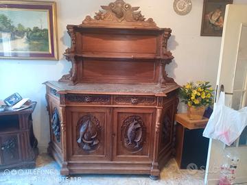 Piattaia massello fine 1800 fiorentina con marmo