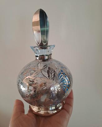Parfum bottle anni '50 in argento e smalto