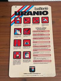Targa tabella Vintage Officina "Batterie Uranio"