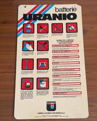 Targa tabella Vintage Officina "Batterie Uranio"