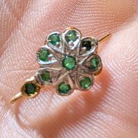 Orecchini stile vittoriano oro,argento e smeraldo